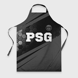 Фартук кулинарный PSG sport на темном фоне: символ сверху, цвет: 3D-принт