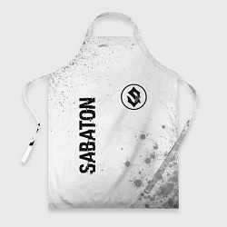 Фартук кулинарный Sabaton glitch на светлом фоне: символ и надпись в, цвет: 3D-принт