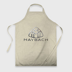 Фартук кулинарный Maybach логотип на бежевой коже, цвет: 3D-принт