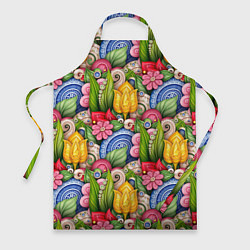 Фартук кулинарный Тюльпаны объемные листья и цветы, цвет: 3D-принт