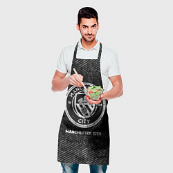 Фартук кулинарный Manchester City с потертостями на темном фоне, цвет: 3D-принт — фото 2