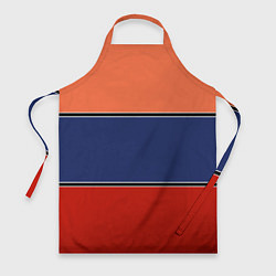 Фартук кулинарный Combined pattern striped orange red blue, цвет: 3D-принт