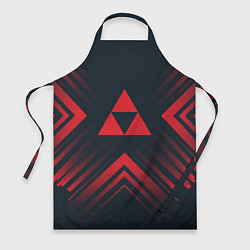 Фартук кулинарный Красный символ Zelda на темном фоне со стрелками, цвет: 3D-принт