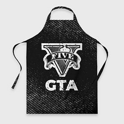 Фартук кулинарный GTA с потертостями на темном фоне, цвет: 3D-принт