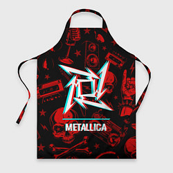 Фартук кулинарный Metallica rock glitch, цвет: 3D-принт