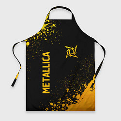 Фартук кулинарный Metallica - gold gradient: надпись, символ, цвет: 3D-принт
