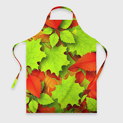 Фартук кулинарный Зелёные осенние листья, цвет: 3D-принт