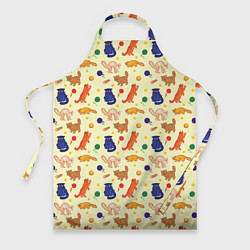 Фартук кулинарный Crazy cat doodle, цвет: 3D-принт