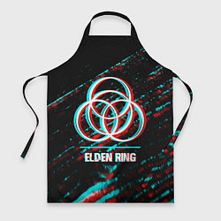Фартук кулинарный Elden Ring в стиле glitch и баги графики на темном, цвет: 3D-принт