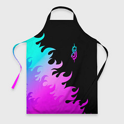 Фартук кулинарный Slipknot неоновый огонь, цвет: 3D-принт