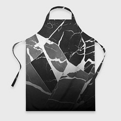 Фартук кулинарный Черно-белый мрамор с трещинами, цвет: 3D-принт
