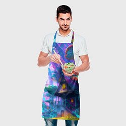 Фартук кулинарный Неоновая страна, цвет: 3D-принт — фото 2