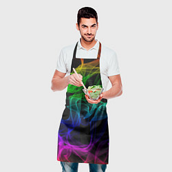Фартук кулинарный Разноцветный неоновый дым, цвет: 3D-принт — фото 2