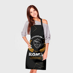 Фартук кулинарный Лого Roma и надпись legendary football club на тем, цвет: 3D-принт — фото 2