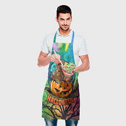 Фартук кулинарный Мишка на тыкве - хэллоуин, цвет: 3D-принт — фото 2