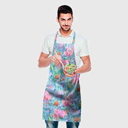 Фартук кулинарный Цветущий луг абстракция акварель, цвет: 3D-принт — фото 2