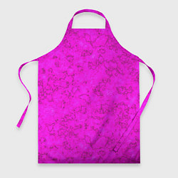Фартук кулинарный Розовый яркий неоновый узор с мраморной текстурой, цвет: 3D-принт