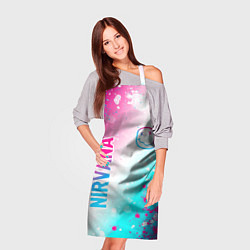 Фартук кулинарный Nirvana neon gradient style: надпись, символ, цвет: 3D-принт — фото 2