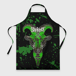 Фартук кулинарный Slipknot зеленый козел, цвет: 3D-принт