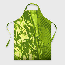 Фартук кулинарный Зеленый абстрактный камуфляж, цвет: 3D-принт
