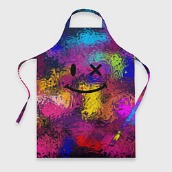 Фартук кулинарный Смайлик с брызгами краски, цвет: 3D-принт