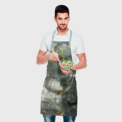 Фартук кулинарный Абстрактный силуэт дома и краски на поверхности, цвет: 3D-принт — фото 2