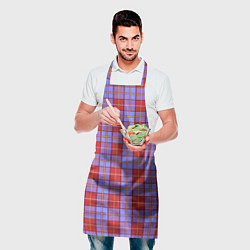 Фартук кулинарный Ткань Шотландка красно-синяя, цвет: 3D-принт — фото 2