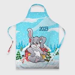 Фартук кулинарный Кролик 2023 новый год, цвет: 3D-принт