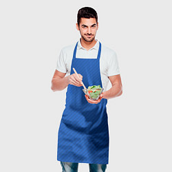 Фартук кулинарный Плетёная синяя ткань - паттерн, цвет: 3D-принт — фото 2