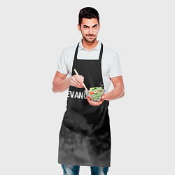 Фартук кулинарный Evangelion glitch на темном фоне: символ сверху, цвет: 3D-принт — фото 2