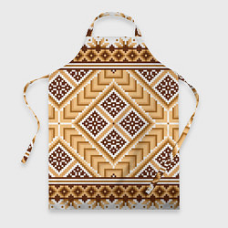 Фартук кулинарный Индейский пиксельный орнамент, цвет: 3D-принт