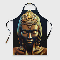 Фартук кулинарный Нейросеть - золотая статуя египетской царицы, цвет: 3D-принт