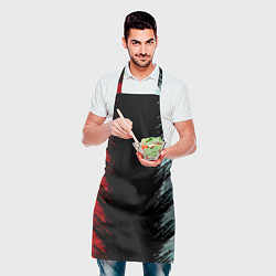 Фартук кулинарный Красно-бирюзовый разрыв, цвет: 3D-принт — фото 2