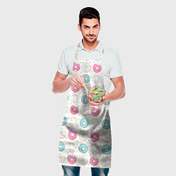 Фартук кулинарный Разноцветные пончики с серым зайцем, цвет: 3D-принт — фото 2