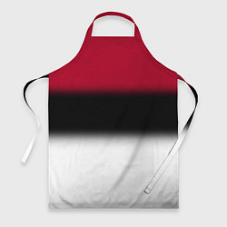 Фартук кулинарный Размытый полосатый узор черный красный белый, цвет: 3D-принт