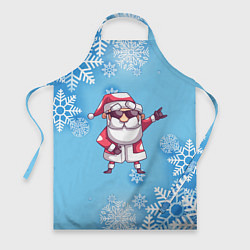 Фартук кулинарный Крутой Дед Мороз - снежинки, цвет: 3D-принт