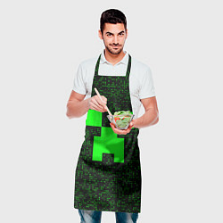 Фартук кулинарный Minecraft green squares, цвет: 3D-принт — фото 2