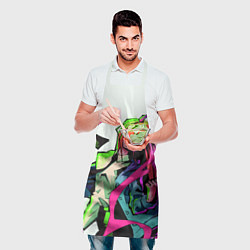 Фартук кулинарный Человек - бензопила Пауэр неон, цвет: 3D-принт — фото 2