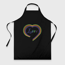 Фартук кулинарный Разноцветное сердце, цвет: 3D-принт