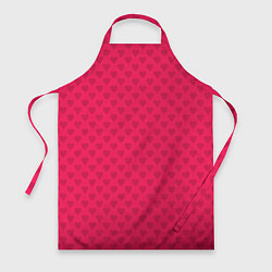 Фартук кулинарный Красный паттерн с мелкими сердечками, цвет: 3D-принт