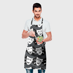 Фартук кулинарный Две маски, цвет: 3D-принт — фото 2