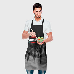 Фартук кулинарный Дизайнер - в красной рамке на темном, цвет: 3D-принт — фото 2