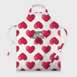 Фартук кулинарный Сердца из краски - паттерн на день святого валенти, цвет: 3D-принт