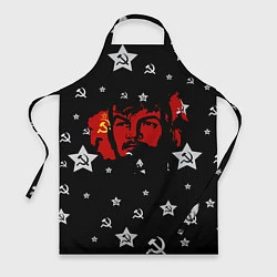 Фартук кулинарный Ленин на фоне звезд, цвет: 3D-принт