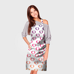 Фартук кулинарный Разноцветные сердечки для дня святого валентина, цвет: 3D-принт — фото 2