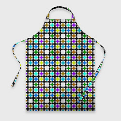 Фартук кулинарный Геометрический узор в клетку разноцветный, цвет: 3D-принт