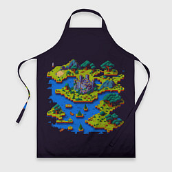 Фартук кулинарный Пиксельный остров и замок, цвет: 3D-принт