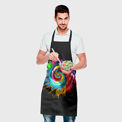 Фартук кулинарный Тай-дай разноцветная спираль, цвет: 3D-принт — фото 2