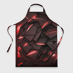 Фартук кулинарный Красные элементы с неоновым свечением, цвет: 3D-принт