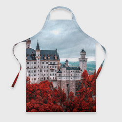 Фартук кулинарный Замок в горах и красный лес, цвет: 3D-принт
